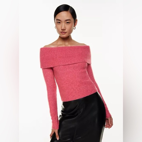 Aritzia Babaton Bustle Sweater Granita Pink Sz S Wool Blend - Picture 1 of 6